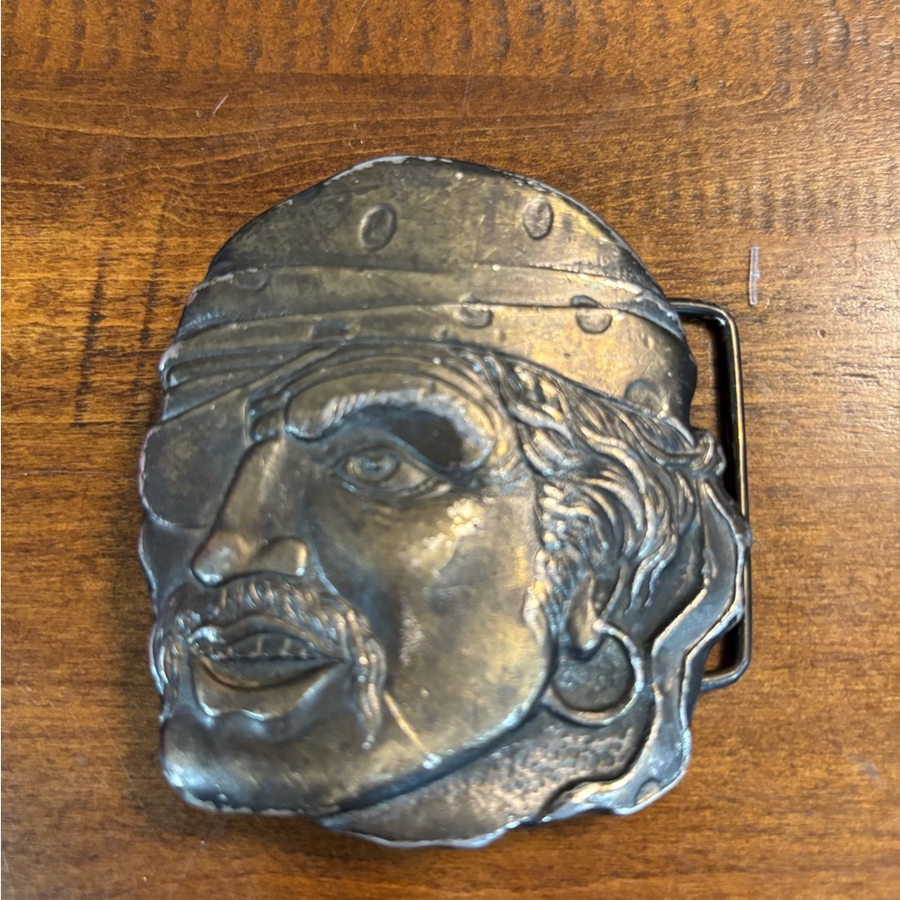 Men's Silver Pirate Belt Buckle